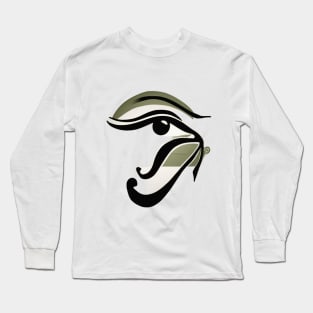 Eye of Horus Olive Green Shadow Silhouette Anime Style Collection No. 224 Long Sleeve T-Shirt